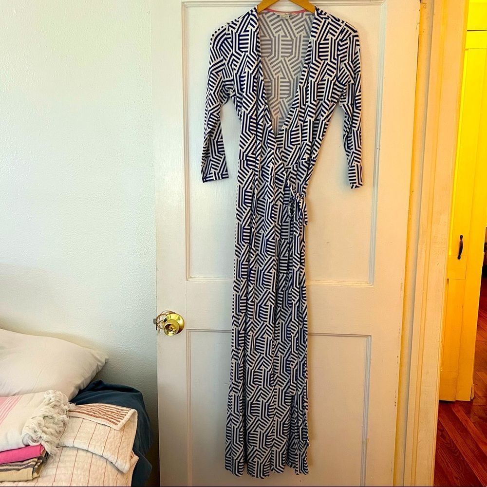 Gently loved Boden wrap maxi dress Sz UK 10R US 6R